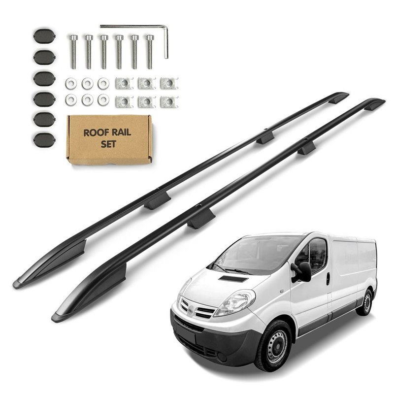 Roof Rails for Nissan Primastar X83 Long LWB 2002-2015 Black