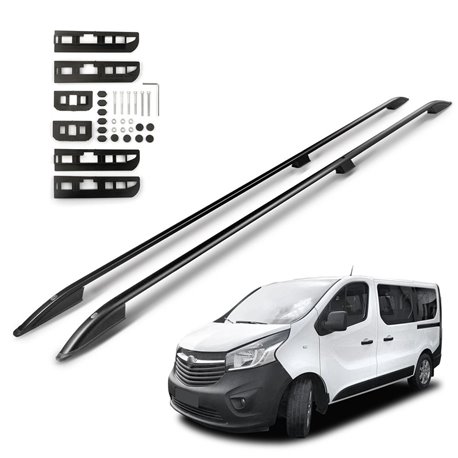 Roof Rails for Opel Vivaro B X82 LONG L2 LWB 2014-2019 Black