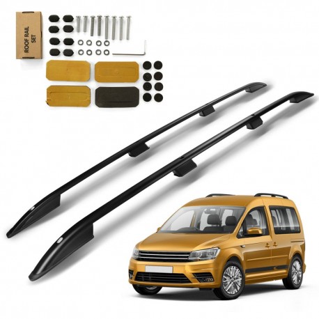 Roof Rails for Volkswagen VW Caddy V SB SK Maxi 2020- Black