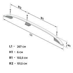 Relingi dachowe VW Caravelle T5 LONG 2003-2015 czarne