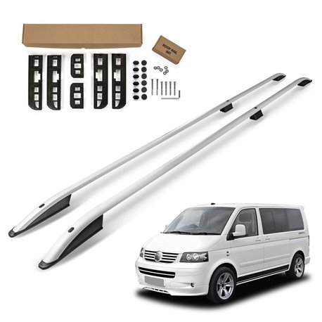 Roof Rails Volkswagen VW Multivan T5 LONG 2003-2015 Silver