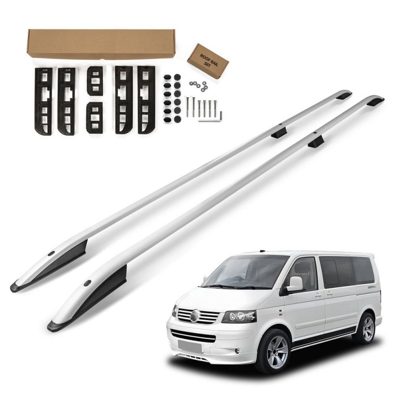 Roof Rails Volkswagen VW Multivan T5 LONG 2003-2015 Silver