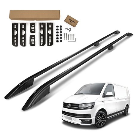 Roof Rails Volkswagen VW Transporter T6 LONG 2015-2019 Black