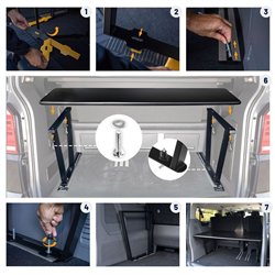 Trunk bed for Ford Tourneo Custom II (V710 | T7) 2023- | Black |
