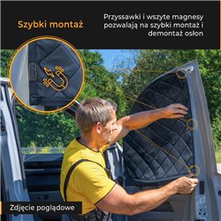 Zasłony blendy termiczne szyb przednich Ford Transit Custom 2023-