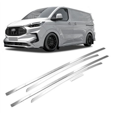 Side door trims for Ford Transit Custom 2023- | Stainless steel