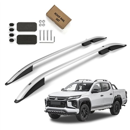 Roof rails for Mitsubishi L200 4D 2015-2022 | Aluminum | Plastic