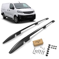 Roof rails for Opel Vivaro MEDIUM 2019- | Aluminum | Plastic
