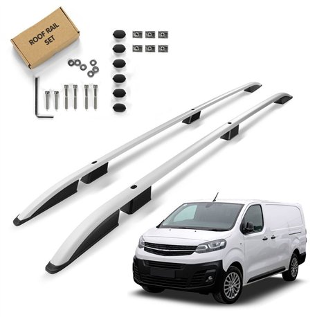Roof rails for Opel Vivaro MEDIUM 2019- | Aluminum | Plastic