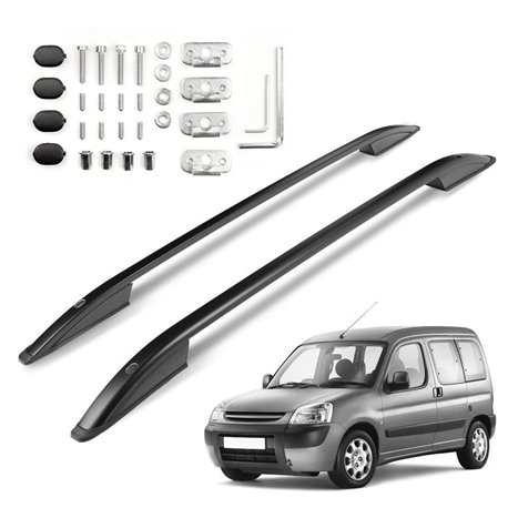 Roof rails for Peugeot Partner 1996-2008 | Aluminum | Plastic