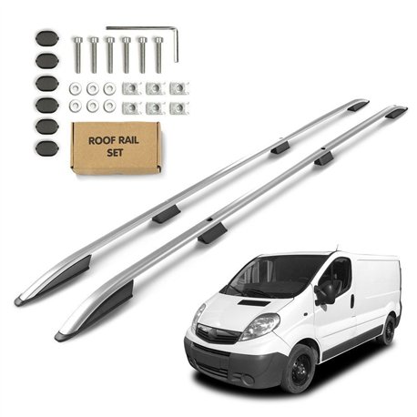 Roof rails for Opel Vivaro LONG 2001-2014 | Aluminum | Plastic