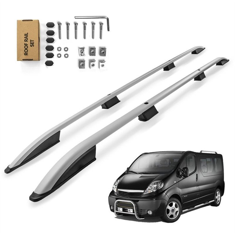 Roof rails for Opel Vivaro SHORT 2001-2014 | Aluminum | Plastic