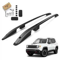 Roof rails for Jeep Renegade 2014- | Black | Aluminum | Plastic