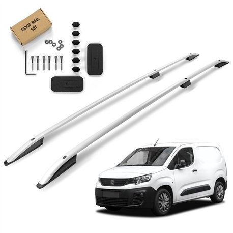 Roof rails for Peugeot Partner LONG 2018- | Aluminum | Plastic