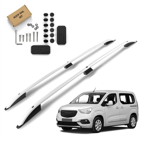 Roof rails for Opel Combo SHORT 2018- | Aluminum | Plastic