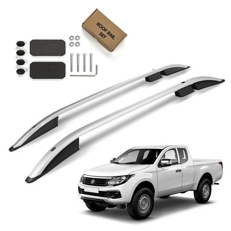 Roof rails for Fiat Fullback 4D 2016-2020 | Aluminum | Plastic
