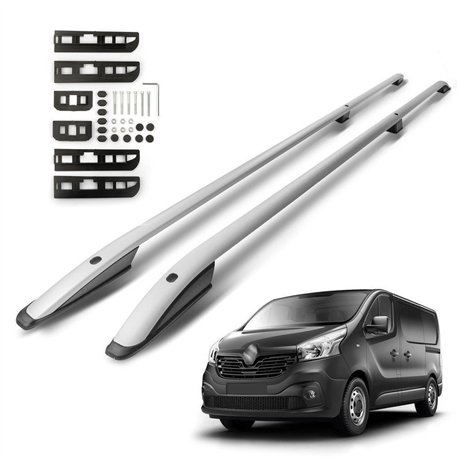 Roof rails for Renault Trafic LONG 2014- | Aluminum | Plastic
