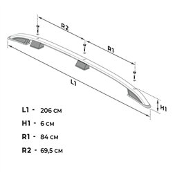 Roof rails for Fiat Scudo MEDIUM 2022- | Aluminum | Plastic