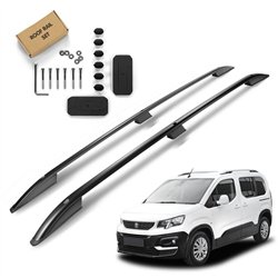 Roof rails for Peugeot Rifter SHORT 2018- | Aluminum | Plastic