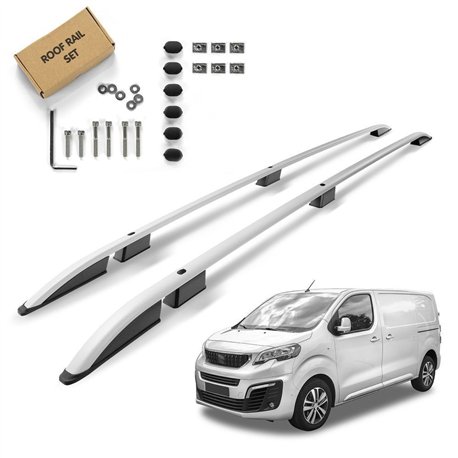 Roof rails for Peugeot Expert LONG 2016- | Aluminum | Plastic