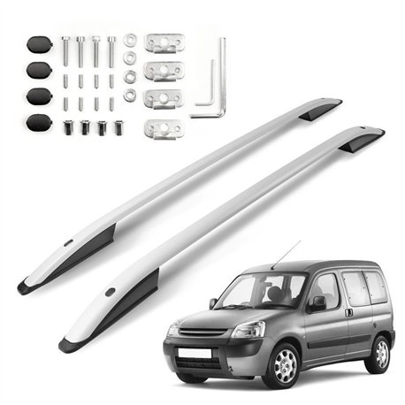 Roof rails for Peugeot Partner 1996-2008 | Aluminum | Plastic