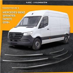 Front grille trims for Mercedes Sprinter 2018- | Stainless steel