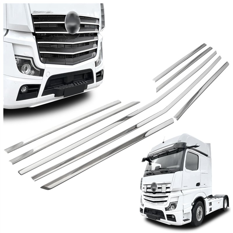 Front grille trims for Mercedes Actros 2018- | Stainless steel