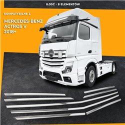 Front grille trims for Mercedes Actros 2018- | Stainless steel