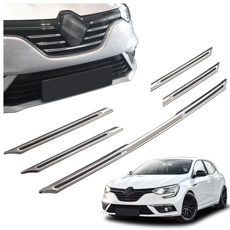 Front grille trims for Renault Megane Hatchback 5D PRE-FL 2016-2020