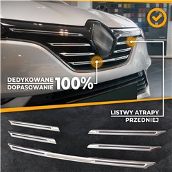 Front grille trims for Renault Megane Hatchback 5D PRE-FL 2016-2020