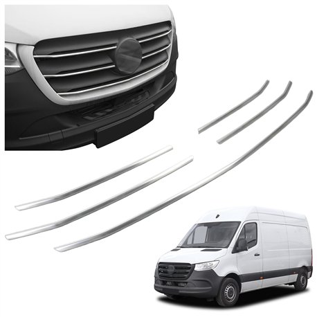 Front grille trims for Mercedes Sprinter 2018- | Stainless steel