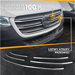 Front grille trims for Mercedes Sprinter 2018- | Stainless steel