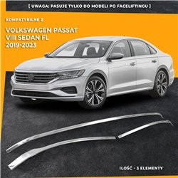 Listwy atrapy zderzaka przedniego Volkswagen VW Passat Sedan 4D FL 2019-2021