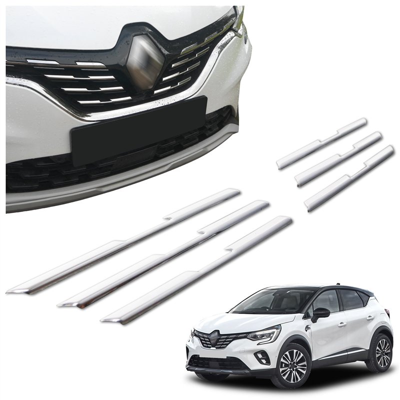 Front grille trims for Renault Captur 2020- | Stainless steel