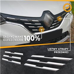 Listwy atrapy przedniej do Renault Captur 2020- | Stal nierdzewna