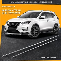 Front bumper grille trims for Nissan X-Trail FL 2017-2022