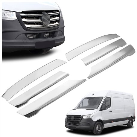 Front grille trims for Mercedes Sprinter 2018- | Stainless steel