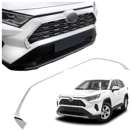 Front grille trims for Toyota RAV4 2019- | Stainless steel