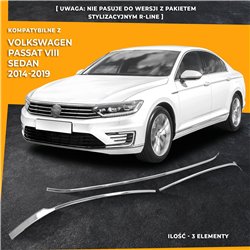 Front bumper grille trims for Volkswagen VW Passat Sedan 4D PRE-FL 2014-2019