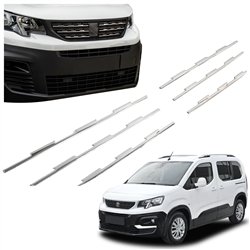Front grille trims for Peugeot Rifter 2018- | Stainless steel
