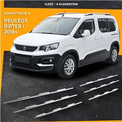 Front grille trims for Peugeot Rifter 2018- | Stainless steel