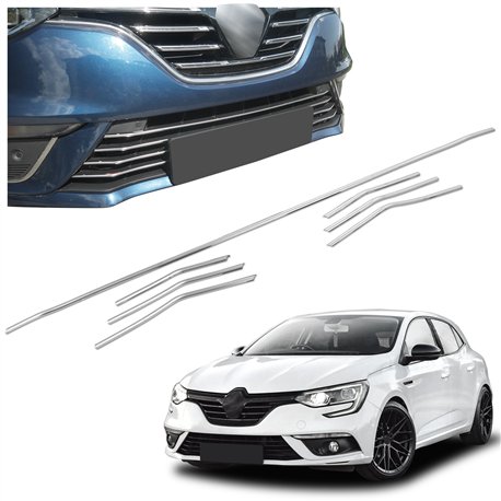 Front bumper grille trims for Renault Megane Hatchback 5D 2016-2024