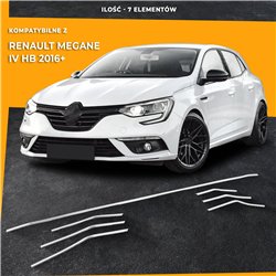 Front bumper grille trims for Renault Megane Hatchback 5D 2016-2024