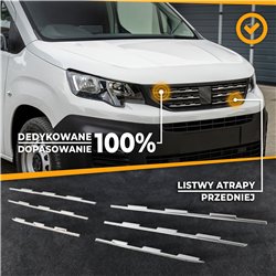 Front grille trims for Peugeot Partner 2018- | Stainless steel