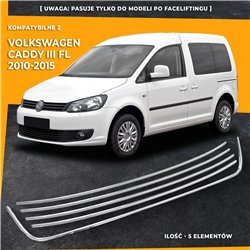Listwy atrapy zderzaka przedniego Volkswagen VW Caddy FL 2010-2015