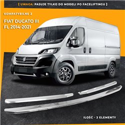 Front grille trims for Fiat Ducato FL 2014-2021 | Stainless steel