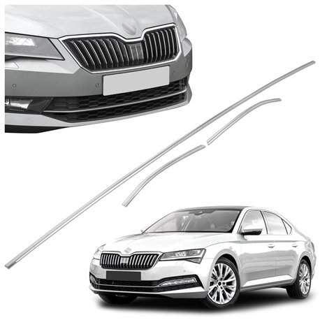 Front bumper grille trims for Skoda Superb Liftback PRE-FL 2015-2019