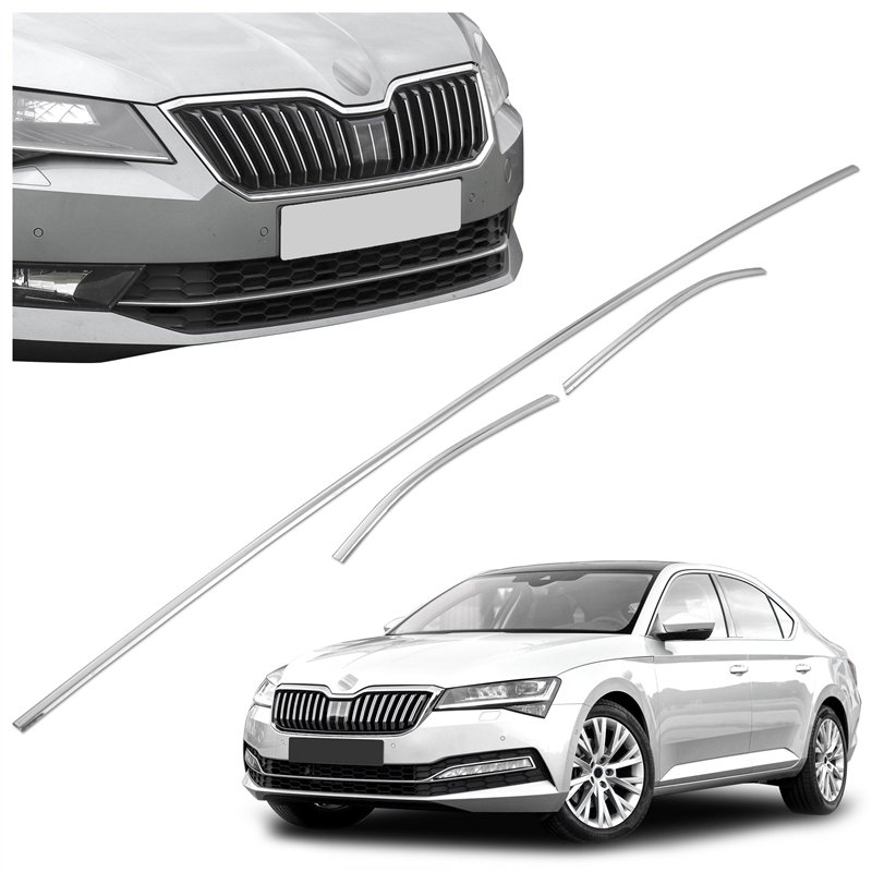 Front bumper grille trims for Skoda Superb Liftback PRE-FL 2015-2019