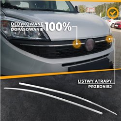 Front grille trims for Fiat Doblo FL 2015-2022 | Stainless steel