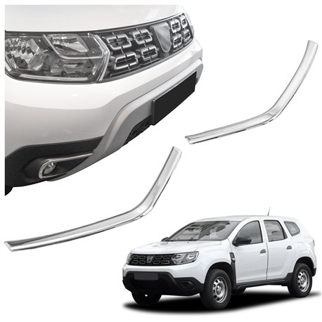 Front grille trims for Dacia Duster 2018-2024 | Stainless steel